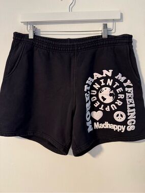 Madhappy x Lebron James Black Athletic Shorts with White Graphic